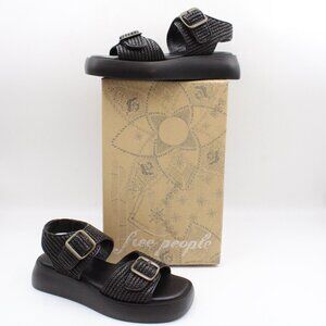 Free People Black Textured Sandals